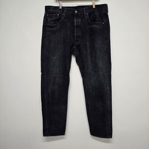 Levi's 501 CT Jeans Mens 38x32 Black Cotton Tapered Button Fly Streetwear